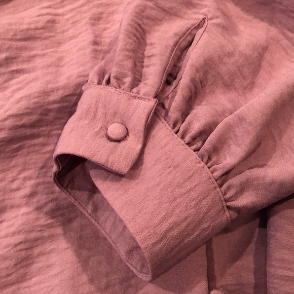 NWT Nine West Mauve/dusty rose button front balloon sleeve tunic sz 3X - Picture 3 of 3